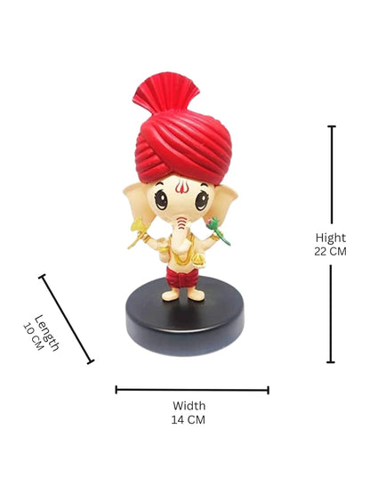 Mini Ganesh Statue Sculpture for Car Dashboard Home Temple Deco Indian Hindu God Décor Cute Ganesha Idol Figurine