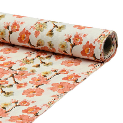 100% Water Proof Flower Design Printed Wardrobe Kitchen Drawer Shelf Mat | Cabinet Shelf Mat | Flower Design with PVC Material (White, 3 Mtr)