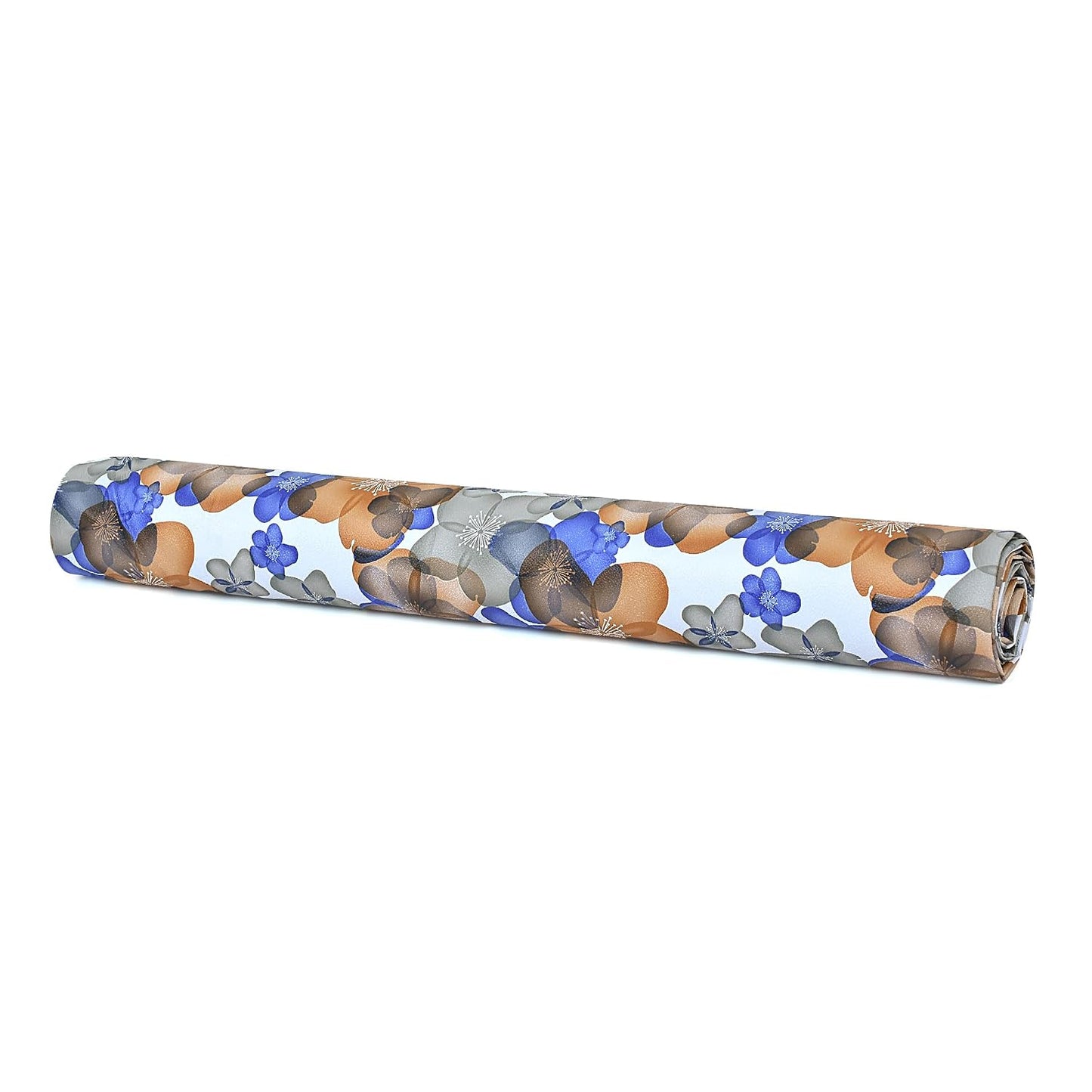 Waterproof Non-Slip Shelf Roll | PVC Mat for Kitchen, Dining, and Living Room – Durable, Easy-to-Clean Table Protector & Shelf Liner (Blue Orange Floral, 3 Meter)