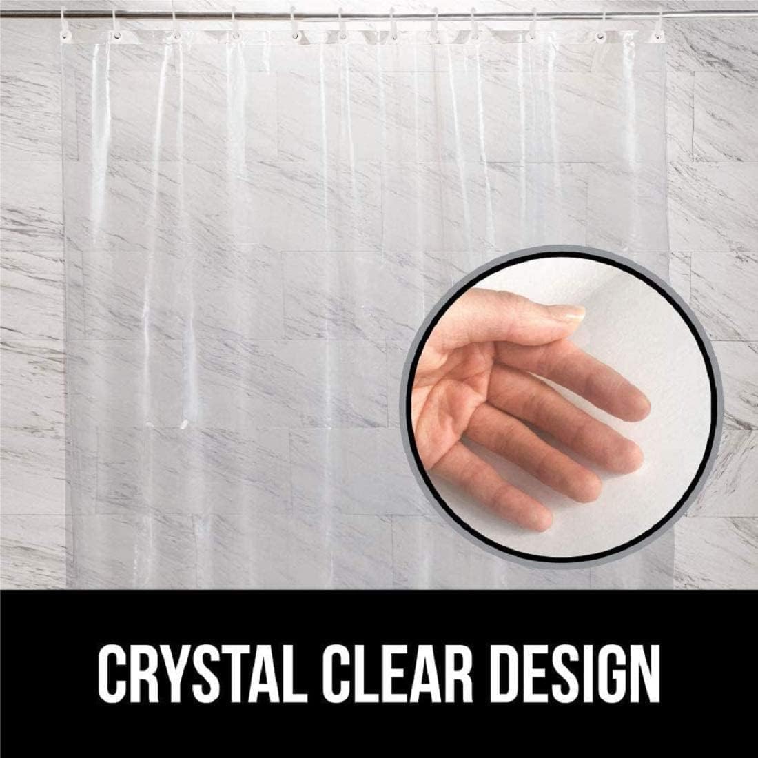 9 Ft PVC Transparent AC Curtain | AC Curtain with 8 Rings Waterproof Door/Partition Curtain | 0.5 mm Thick for AC Room, Balcony & Home (Pack of 1)