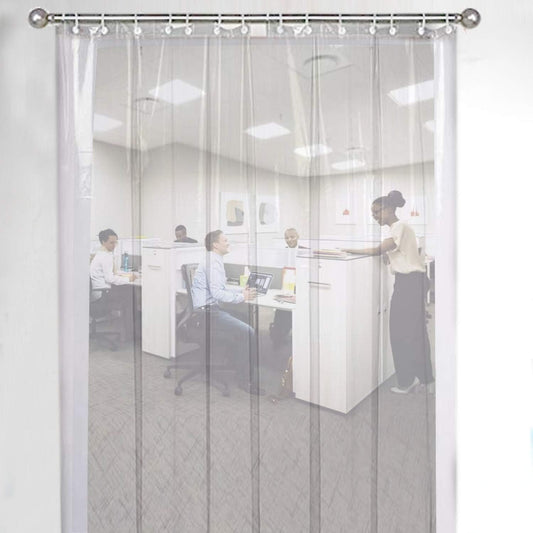 9 Ft PVC Transparent AC Curtain | AC Curtain with 8 Rings Waterproof Door/Partition Curtain | 0.5 mm Thick for AC Room, Balcony & Home (Pack of 1)