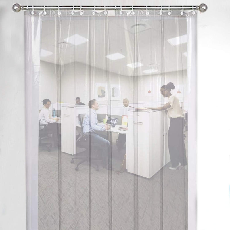 9 Ft PVC Transparent AC Curtain | AC Curtain with 8 Rings Waterproof Door/Partition Curtain | 0.5 mm Thick for AC Room, Balcony & Home (Pack of 1)