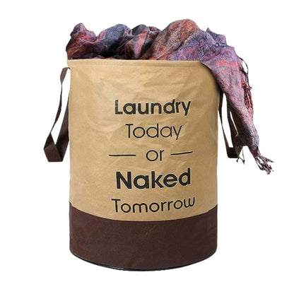Non Woven Large Foldable Laundry Bag | Waterproof Storage Organizer with Handles | Multipurpose Clothes Basket for Home & Travel (Black), 15.5 x 18.5 Cm