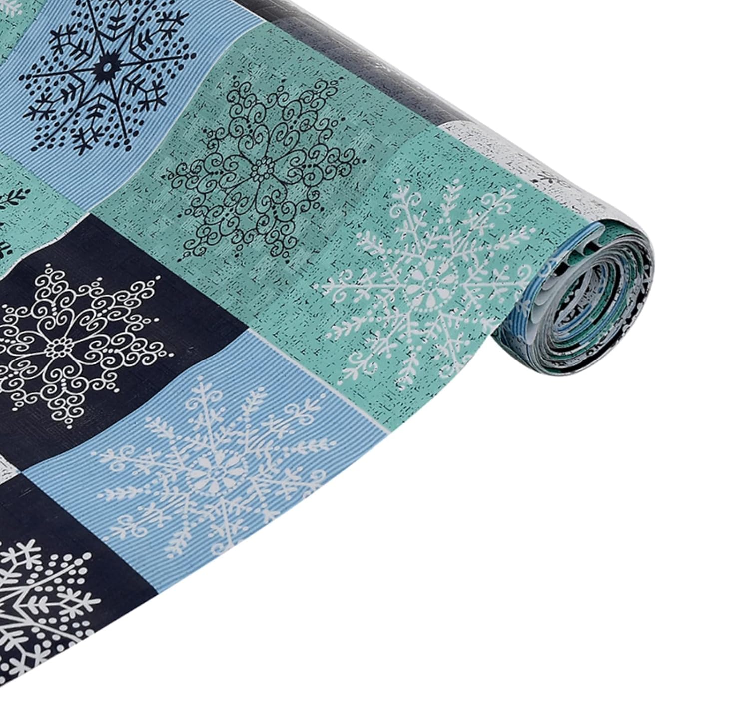 Kitchen Drawer Liner, Anti Slip Mat, Shelf Cabinet Protector, 45 x 300 cm, Printed (Blue Mandlaart, 3 Mtr)