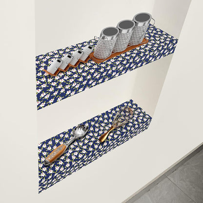 Waterproof, Non-Slip, PVC Mat for Kitchen, Dining, and Living Room – Durable, Easy-to-Clean Table Protector & Shelf Liner (Blue Printed, 3 Meters)