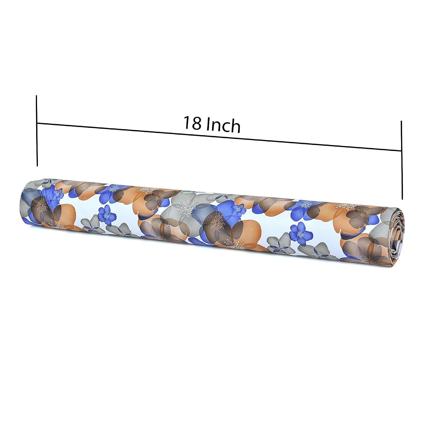 Waterproof Non-Slip Shelf Roll | PVC Mat for Kitchen, Dining, and Living Room – Durable, Easy-to-Clean Table Protector & Shelf Liner (Blue Orange Floral, 3 Meter)