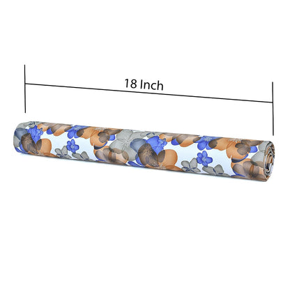 Waterproof Non-Slip Shelf Roll | PVC Mat for Kitchen, Dining, and Living Room – Durable, Easy-to-Clean Table Protector & Shelf Liner (Blue Orange Floral, 3 Meter)