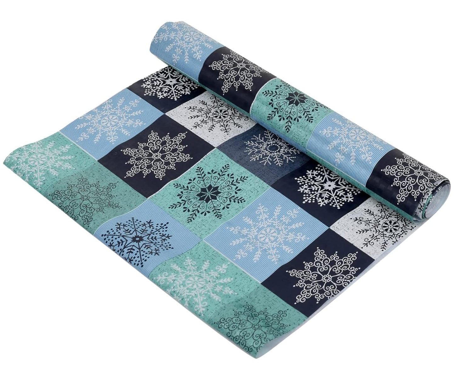 Kitchen Drawer Liner, Anti Slip Mat, Shelf Cabinet Protector, 45 x 300 cm, Printed (Blue Mandlaart, 3 Mtr)