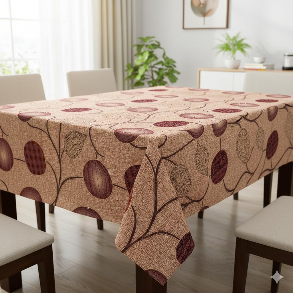 Water Proof 4&6 Seater dinnging Table Cover/PVC Dining Table Protector – Waterproof, dustproof & Table Cover for 6 Seater | PVC Table Sheet Size 54x78 inches (Alfabet)