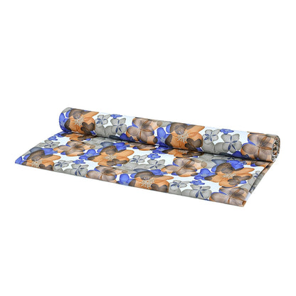 Waterproof Non-Slip Shelf Roll | PVC Mat for Kitchen, Dining, and Living Room – Durable, Easy-to-Clean Table Protector & Shelf Liner (Blue Orange Floral, 3 Meter)