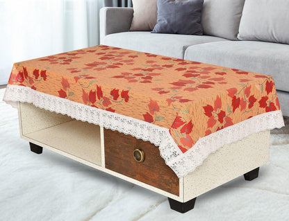 PVC Printed Dining Table Cover for 6 Seater (90x60 Inch)| Waterproof & Washable Plastic Table Cloth with Lace Border | Anti-Slip Table Cover for Kitchen, Dining & Home Décor