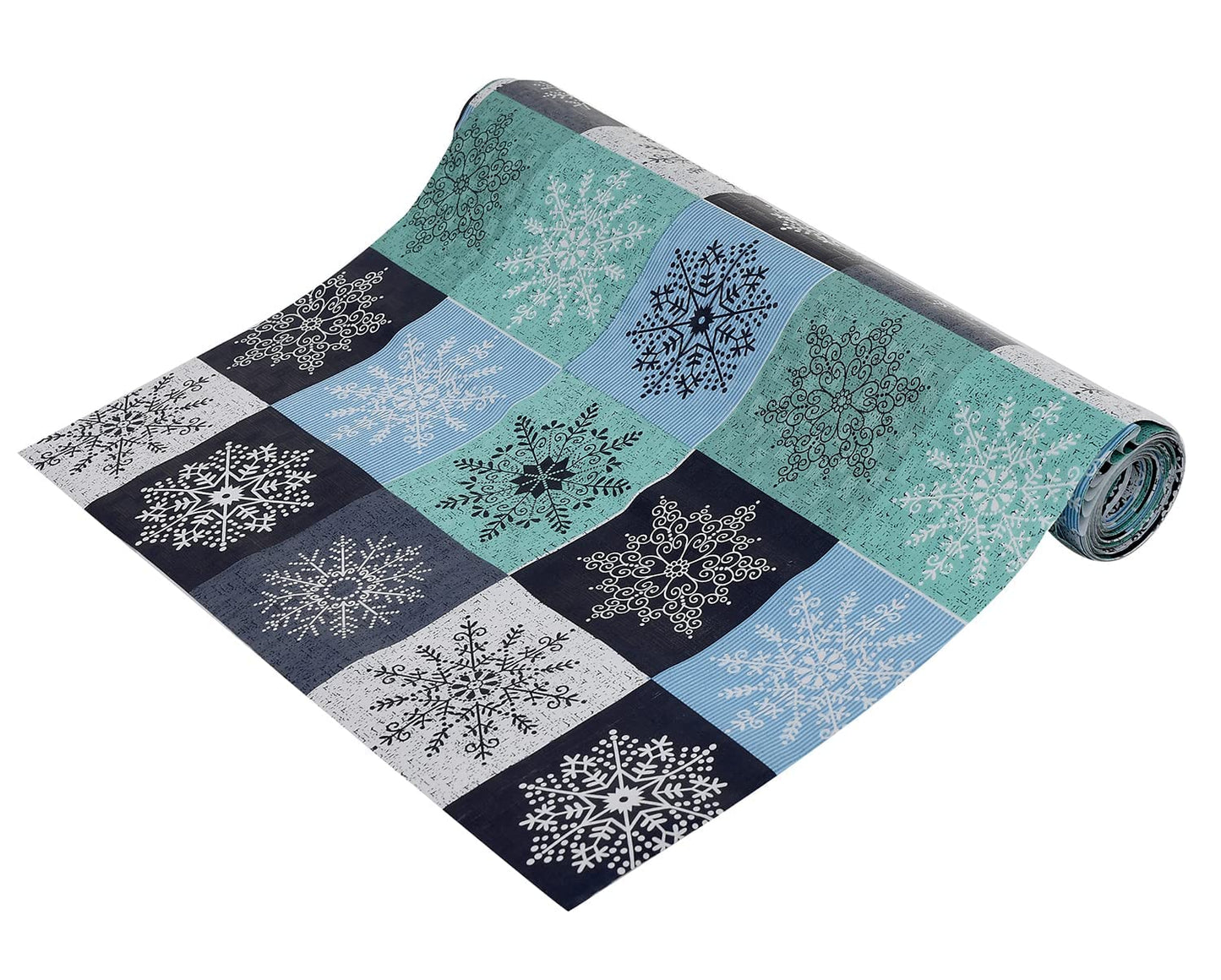 Kitchen Drawer Liner, Anti Slip Mat, Shelf Cabinet Protector, 45 x 300 cm, Printed (Blue Mandlaart, 3 Mtr)