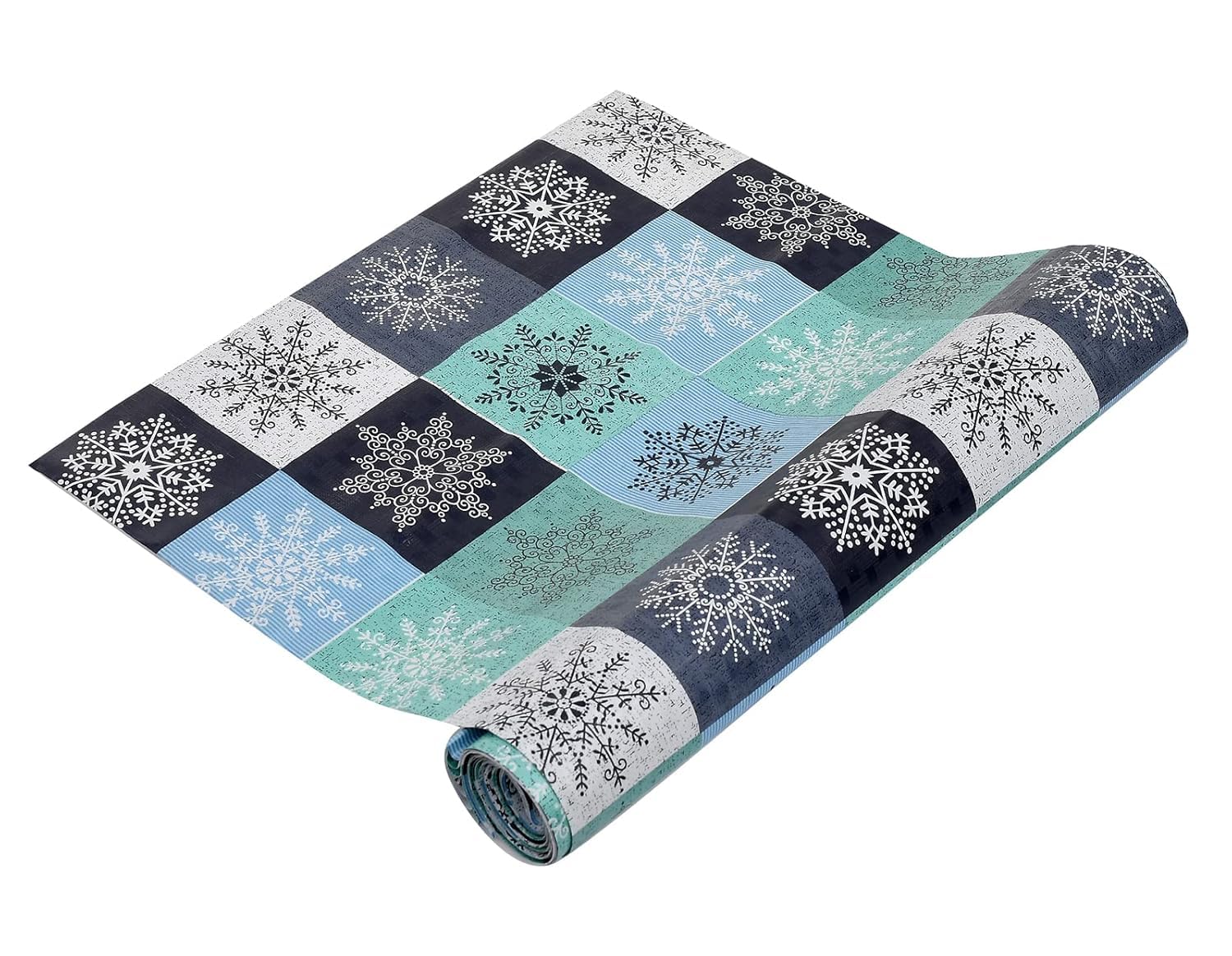 Kitchen Drawer Liner, Anti Slip Mat, Shelf Cabinet Protector, 45 x 300 cm, Printed (Blue Mandlaart, 3 Mtr)