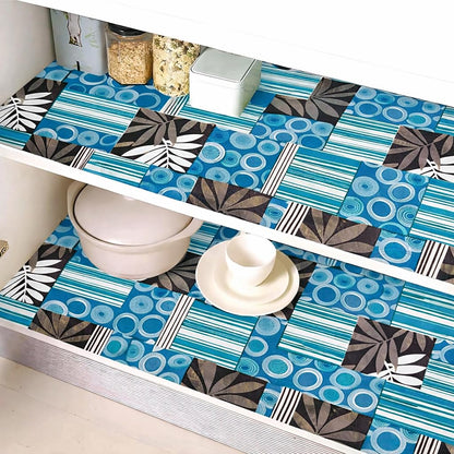 Place Mat 3 Mtr Waterproof Cabinet Shelf Mat Roll, Kitchen Wardrobe Sheet, Plastic Drawer Mat, 45x300 cm, Printed, Multipurpose (Grey Check)