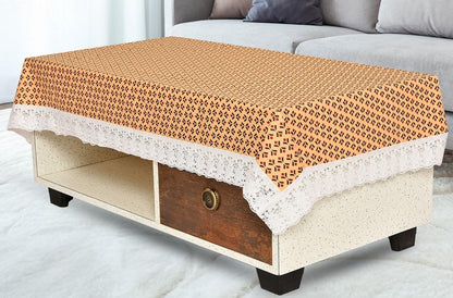PVC Printed Dining Table Cover for 6 Seater (90x60 Inch)| Waterproof & Washable Plastic Table Cloth with Lace Border | Anti-Slip Table Cover for Kitchen, Dining & Home Décor