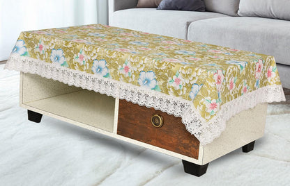PVC Printed Dining Table Cover for 6 Seater (90x60 Inch)| Waterproof & Washable Plastic Table Cloth with Lace Border | Anti-Slip Table Cover for Kitchen, Dining & Home Décor
