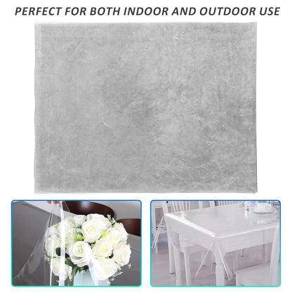 Polyvinyl Chloride (PVC) Transparent Table Cover | Water Proof Center Table Cover 48X48 Inches, 0.25Mm Thick, 2-4 Seater, Square (Transparent Without Lace 48X48)