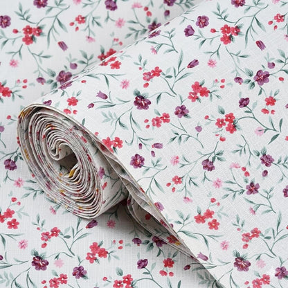 100% Water Proof Flower Design Printed Wardrobe Kitchen Drawer Shelf Mat | Cabinet Shelf Mat | Flower Design with PVC Material (White, 3 Mtr)
