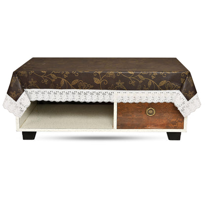 PVC Printed Dining Table Cover for 6 Seater (90x60 Inch)| Waterproof & Washable Plastic Table Cloth with Lace Border | Anti-Slip Table Cover for Kitchen, Dining & Home Décor
