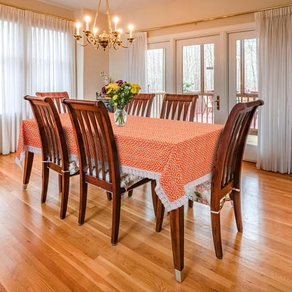 PVC Water Proof Printed Center Table Cover with Lace | Center Table Cover 4 Seater |Center Table Cover 4 Seater Waterproof (40x60, White Printed)