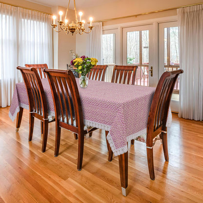PVC Water Proof Printed Center Table Cover with Lace | Center Table Cover 4 Seater |Center Table Cover 4 Seater Waterproof (40x60, White Printed)