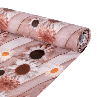 100% Water Proof Flower Design Printed Wardrobe Kitchen Drawer Shelf Mat | Cabinet Shelf Mat | Flower Design with PVC Material (White, 3 Mtr)