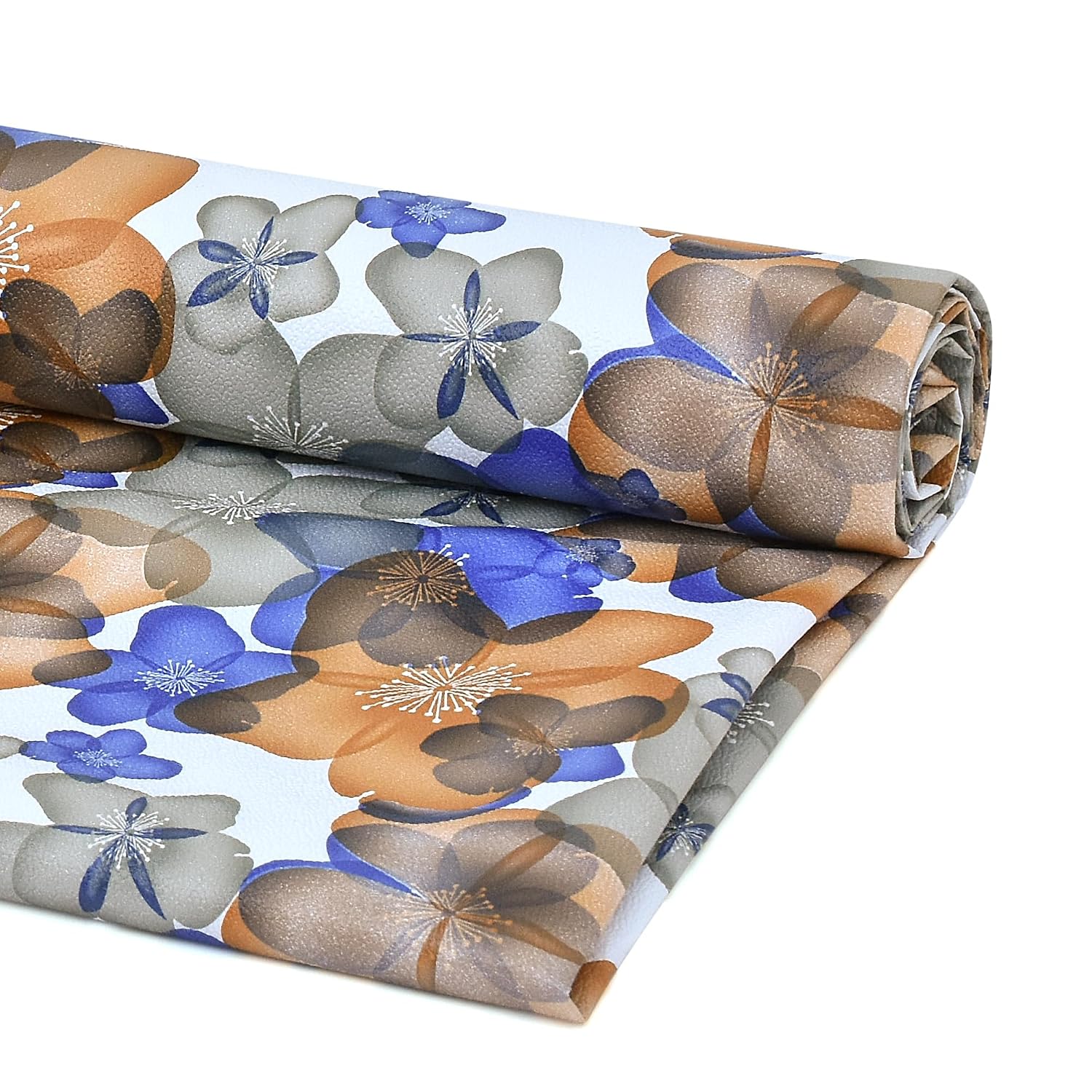 Waterproof Non-Slip Shelf Roll | PVC Mat for Kitchen, Dining, and Living Room – Durable, Easy-to-Clean Table Protector & Shelf Liner (Blue Orange Floral, 3 Meter)