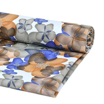 Waterproof Non-Slip Shelf Roll | PVC Mat for Kitchen, Dining, and Living Room – Durable, Easy-to-Clean Table Protector & Shelf Liner (Blue Orange Floral, 3 Meter)