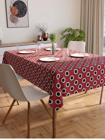 PVC Floral Printed Dining Table Cover, Waterproof, 6 Seater, 54x78 Inches, PVC Table Cloth/Sheet for Party and Events (White Floral)