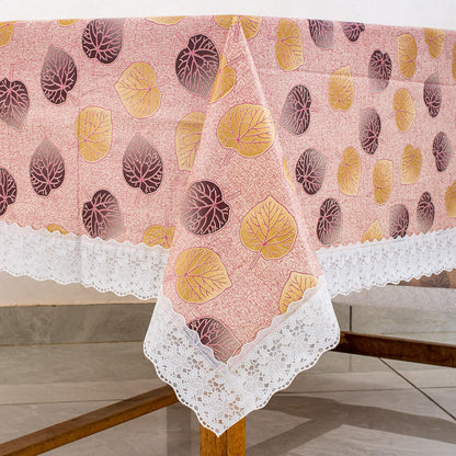 PVC Water Proof Printed Dinning Table Cover with Lace | Dinning Table Cover 6 Seater | Dining Table Cover 6 Seater Waterproof (60x90, Checked Multicolor)
